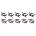Ver imagem 1 de Kit 10 Jogos de Mesa Dobrável com 2 Cadeiras de Madeira 70x70 - Imbuia
