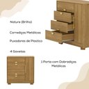 Ver imagem 5 de Comoda Sapateira 4 Gavetas 1p 93 Cm 20033 Vlr Nature
