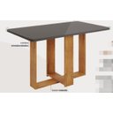 Ver imagem 3 de Conjunto de Mesa Hana com 6 Cadeiras Gol 1,60x80 Mel-cinza/preto