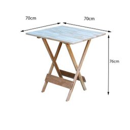 Jogo de Mesa Dobrável com 2 Cadeiras de Madeira 70x70 Ideal para Bar e Restaurante - sem Pintura - 3