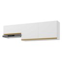 Ver imagem 1 de Kit 2 Armários de Cozinha Aéreos 190cm 3 Portas Veneza Multimóveis Mp2383 Branco/dourado