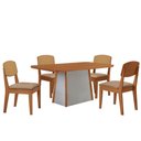 Ver imagem 2 de Mesa Jantar Diane 120cm Tampo MDF Lam 4 Cadeiras Copper Pre Moderna Turim 07 Naturale Off White