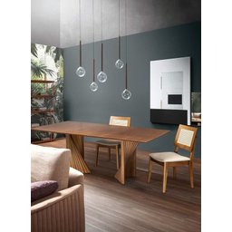 Mesa de Jantar Moderna - Leque-2,40x1,20m - Sheldon Móveis - 2