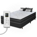 Ver imagem 1 de Cama Box Casal + Colchão com Massageador Espuma D33 Função Ortopédica 138x188cm Preto