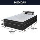 Ver imagem 3 de Cama Box Casal + Colchão com Massageador Espuma D33 Função Ortopédica 138x188cm Preto