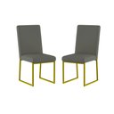 Ver imagem 1 de Kit 2 Cadeiras para Mesa de Jantar Base Industrial Dourado Balaqui Cor:cinza