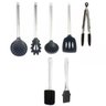 Kit Colheres Silicone 7 Peças Preto Utensílios Para Cozinha - 1