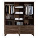 Ver imagem 3 de Guarda-roupa Casal Grécia 3 Portas 4 Gavetas com Espelho Imbuia Natural - Rodmoveis