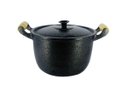 Ver imagem 1 de Caldeirão Alumínio Fundido Craqueado Alça De Madeira 22cm - Preto