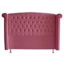 Ver imagem 2 de Kit de Quarto Cabeceira de Cama Box e Calçadeira Baú Toquio Casal 140 Cm Suede Rosa Bebê do Lar M