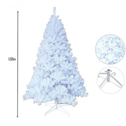 Árvore de Natal Pinheiro Suíço Branco Luxo 346 Galhos 1,50m - 3