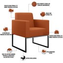Ver imagem 4 de Kit 03 Poltronas Decorativas Sala Base Fixa Metal Helô L02 Tecido Terracota - Lyam Decor