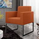 Ver imagem 2 de Kit 03 Poltronas Decorativas Sala Base Fixa Metal Helô L02 Tecido Terracota - Lyam Decor
