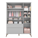 Ver imagem 3 de Conjunto Infantil Comoda e Guarda Roupa Mdf Cinza