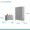 Ver imagem 7 de Conjunto Infantil Comoda e Guarda Roupa Mdf Cinza