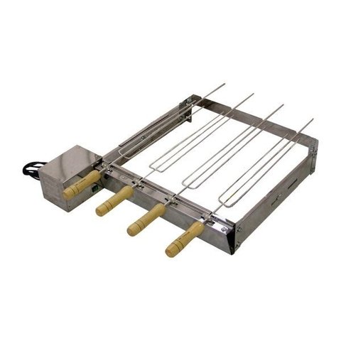 Kit Giratório Baixo Para Churrasqueira Em Inox 05 Espetos