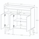 Ver imagem 3 de Buffet Aparador Balcão Sala Jantar Estar Wind Retro 3 Portas:branco