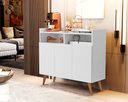 Ver imagem 2 de Buffet Aparador Balcão Sala Jantar Estar Wind Retro 3 Portas:branco
