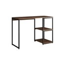 Ver imagem 2 de Mesa Escritório Berlim Industrial com Prateleira Ferro Preto Tampo 110x46 Amêndoa