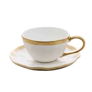 Xícara de Chá Wolff Dubai Branco de Porcelana 200ml