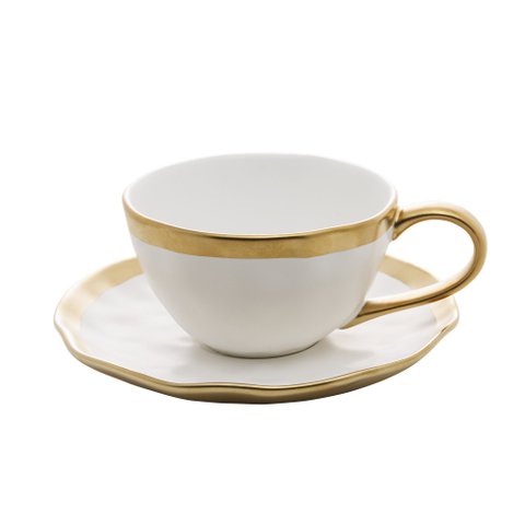 Xícara de Chá Wolff Dubai Branco de Porcelana 200ml