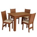 Ver imagem 1 de Conjunto Mesa Retangular Pérola com 4 Cadeiras Paraty Fosca Bagum Bege Naturalle
