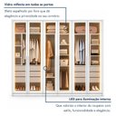 Ver imagem 5 de Guarda Roupa Casal 6 Portas com Vidro Reflecta e 6 Gavetas 100% MDF com LED Imperiale Premium