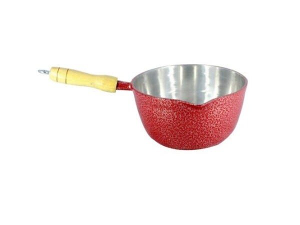 Caçarola Alumínio Craqueada Japi Cabo Madeira Sem Tampa 22cm - Vermelho - 1