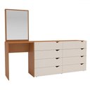 Ver imagem 2 de Cômoda Porto 8 Gavetas com Espelho Creme/freijó - Politorno
