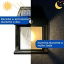 Ver imagem 4 de Luminária Solar Externa Arandela Energia Solar Sensor de Presença 3 Modos de Luz Recarregável