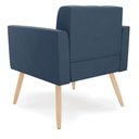 Ver imagem 5 de Kit 2 Poltronas Elisa Suede Azul Marinho Pés Palito Natural - D’Rossi