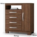 Ver imagem 3 de Comoda Quarto Casal Multiuso Compacto Porta 4 Gavetas Malbec