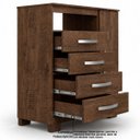 Ver imagem 4 de Comoda Quarto Casal Multiuso Compacto Porta 4 Gavetas Malbec