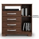 Ver imagem 5 de Comoda Quarto Casal Multiuso Compacto Porta 4 Gavetas Malbec