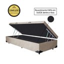 Ver imagem 1 de Base Box Baú Solteiro Luxo Blindado AColchoes Suede Bege 49x88x188