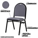 Ver imagem 2 de Cadeira Hoteleira Auditório Empilhável Sintético Z33 Cinza - Mpozenato