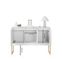 Ver imagem 3 de Buffet Aparador com 3 Portas Miami Branco Dourado