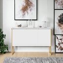 Ver imagem 1 de Buffet Aparador com 3 Portas Miami Branco Dourado