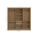 Ver imagem 6 de Guarda Roupa Casal 3 Portas de Correr e 2 Gavetas M570 Fendi/nogueira/fendi - Kappesberg