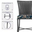 Ver imagem 4 de Jogo de Cadeiras para Cozinha - Kit com 5 Cadeiras em Aluminio e Fibra Sintetica Turquia Preta