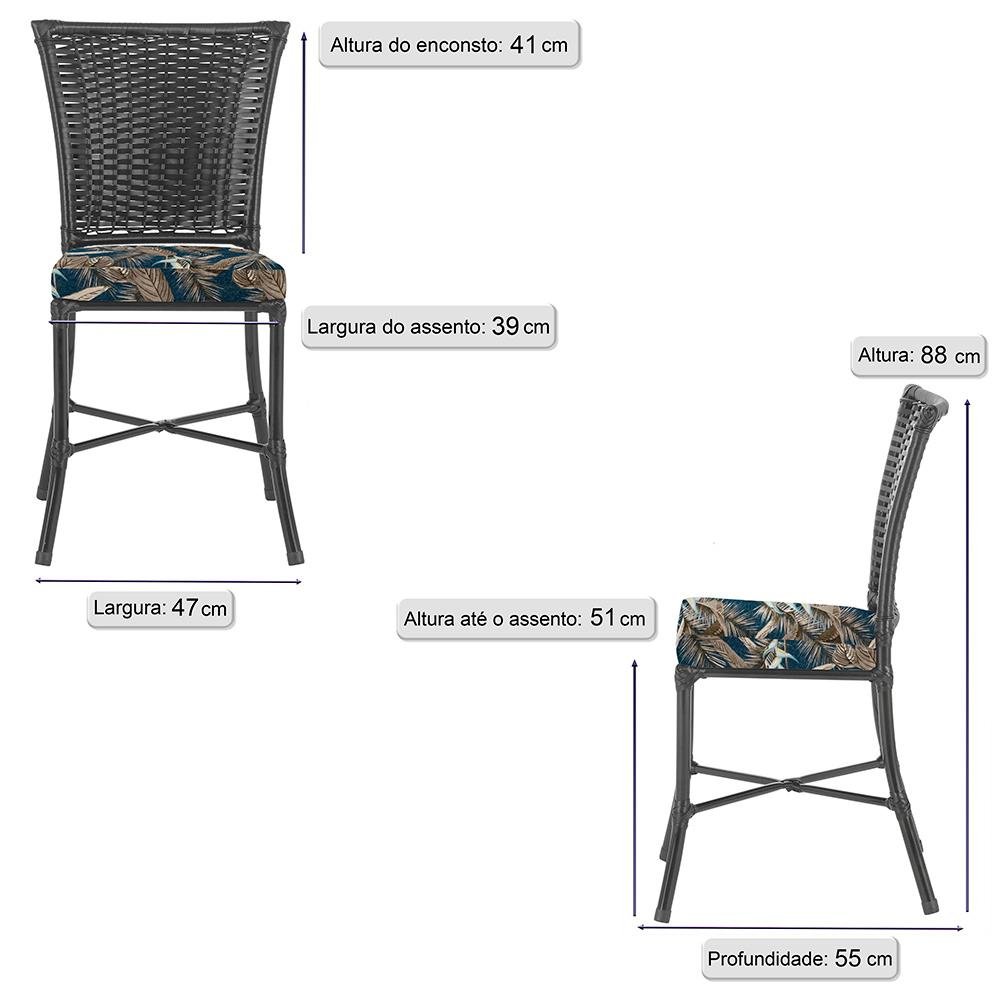 Jogo de Cadeiras para Cozinha - Kit com 5 Cadeiras em Aluminio e Fibra Sintetica Turquia Preta - 2