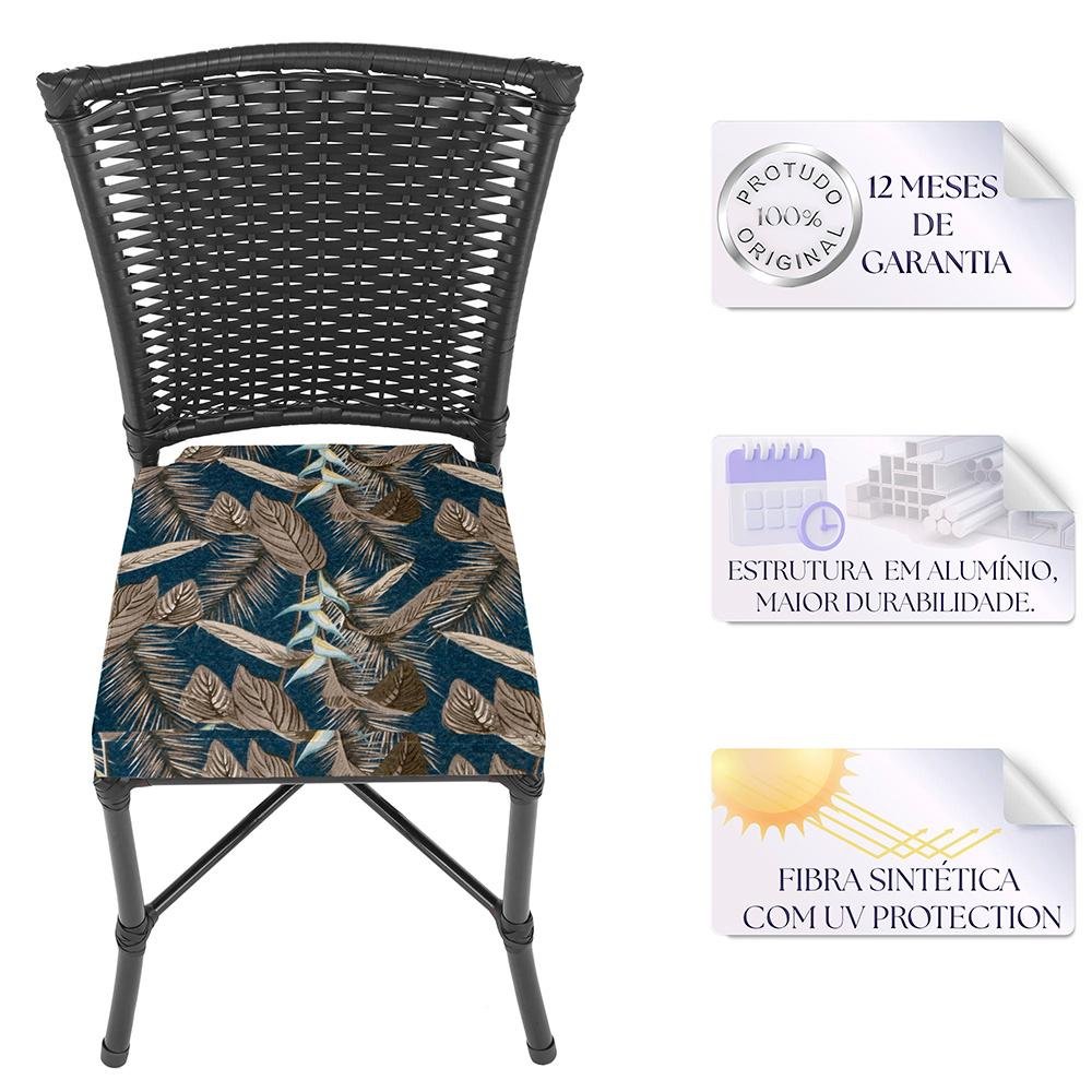 Jogo de Cadeiras para Cozinha - Kit com 5 Cadeiras em Aluminio e Fibra Sintetica Turquia Preta - 3