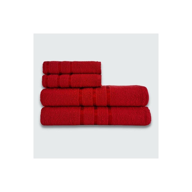 Jogo de Toalha 4 Peças Verona Luxo Beka 100% Algodão Vermelho