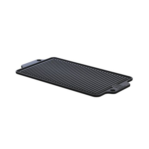 Chapa Dupla Face Slim em Ferro Fundido Lisa Grelhada 38x23cm Libaneza 94057lb