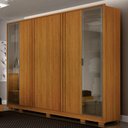 Ver imagem 3 de Guarda Roupa Casal Prime 6 Portas com Cômoda Rubi 4 Gavetas Cinamomo Off White – Leifer