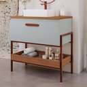 Ver imagem 2 de Gabinete para Banheiro com Cuba 60cm em MDF Portinari MGM Marrom Pistache