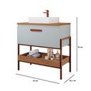 Ver imagem 3 de Gabinete para Banheiro com Cuba 60cm em MDF Portinari MGM Marrom Pistache