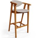 Ver imagem 3 de Kit 02 Banquetas Alta para Cozinha Bancada Bar Sala de Jantar Fixa Cecília L02 Linho Bege - Lyam