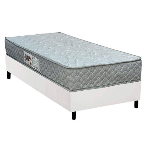 Conjunto Box Solteiro: Colchão Espuma Paropas D45 Pasquale Gray + Base Crc Corano White (88x188)