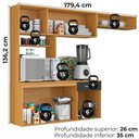 Ver imagem 3 de Cozinha Suspensa 5 Portas 179 Cm Mdp Nanda Armoveis - Cinamomo Grafite